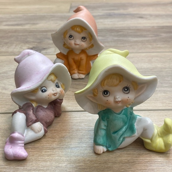 Vintage‎ Homco Pixie Elves Porcelain Figurines - Picture 1 of 11